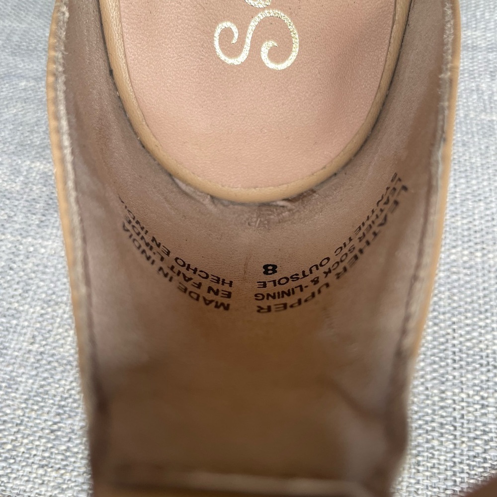 EUC Seychelles Nude/Tan Strappy Pointed-Toe Ankle Wrap Heels Size 8 US - Picture 9 of 9